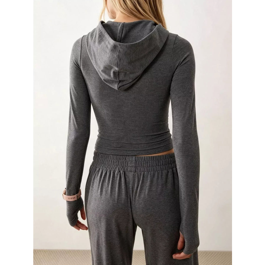 Zip-Up Hoodie and Wide-Leg Pants Set Apparel Accessories