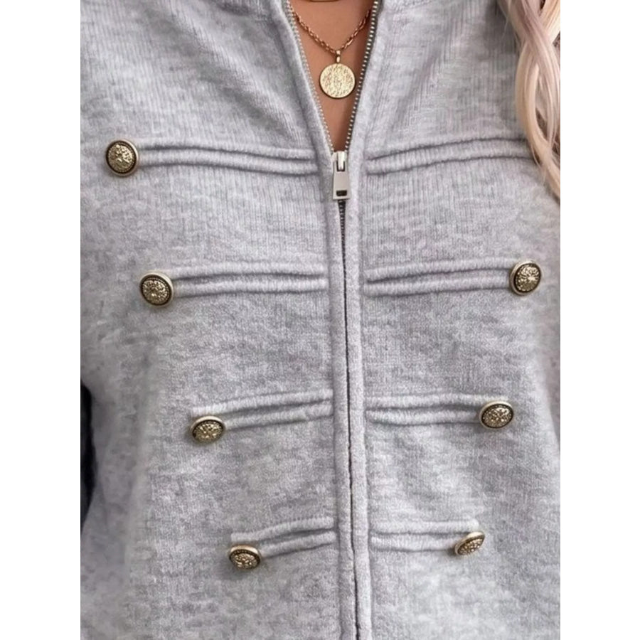 Zip-Up Long Sleeve Cardigan Apparel and Accessories