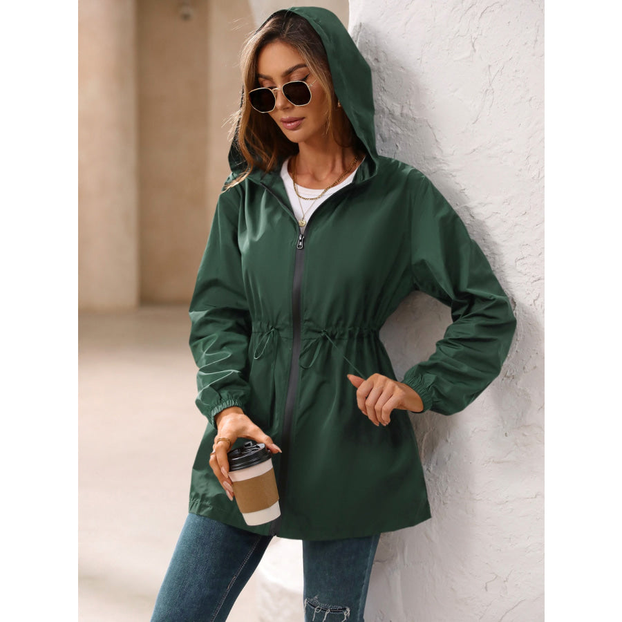 Zip Up Long Sleeve Hooded Jacket Apparel and Accessories