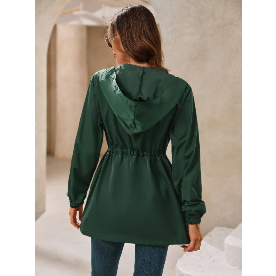 Zip Up Long Sleeve Hooded Jacket Apparel and Accessories