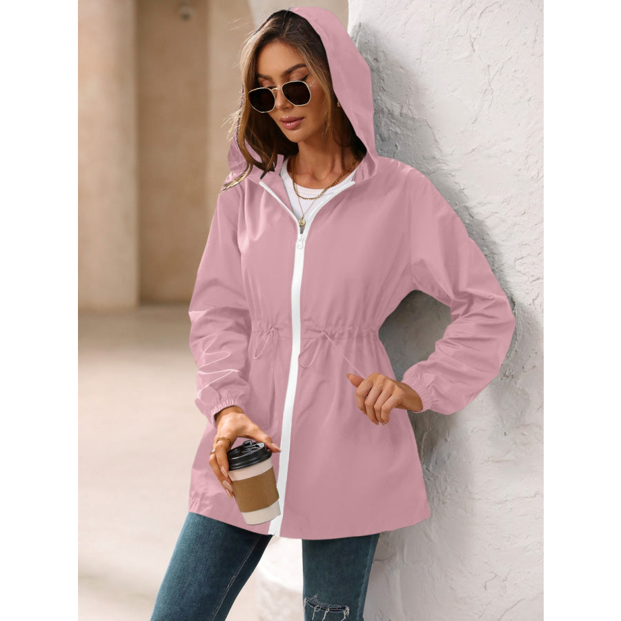 Zip Up Long Sleeve Hooded Jacket Apparel and Accessories