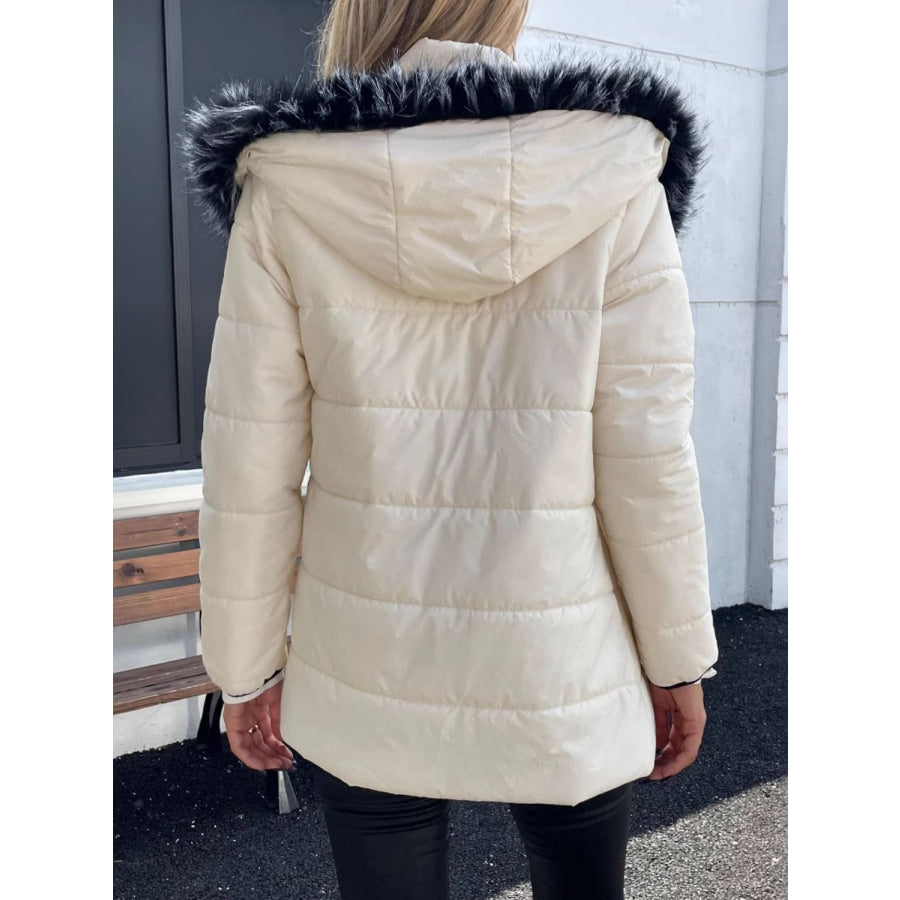 Zip Up Long Sleeve Hooded Winter Coat Apparel and Accessories