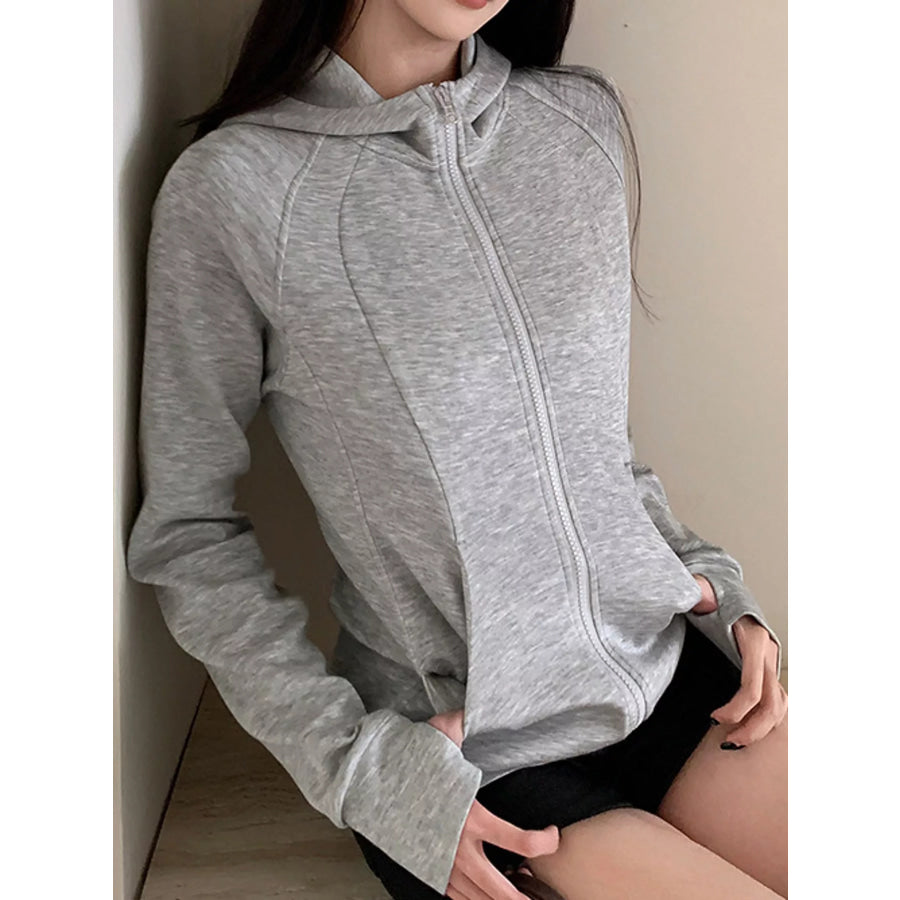 Zip Up Long Sleeve Hoodie Apparel and Accessories