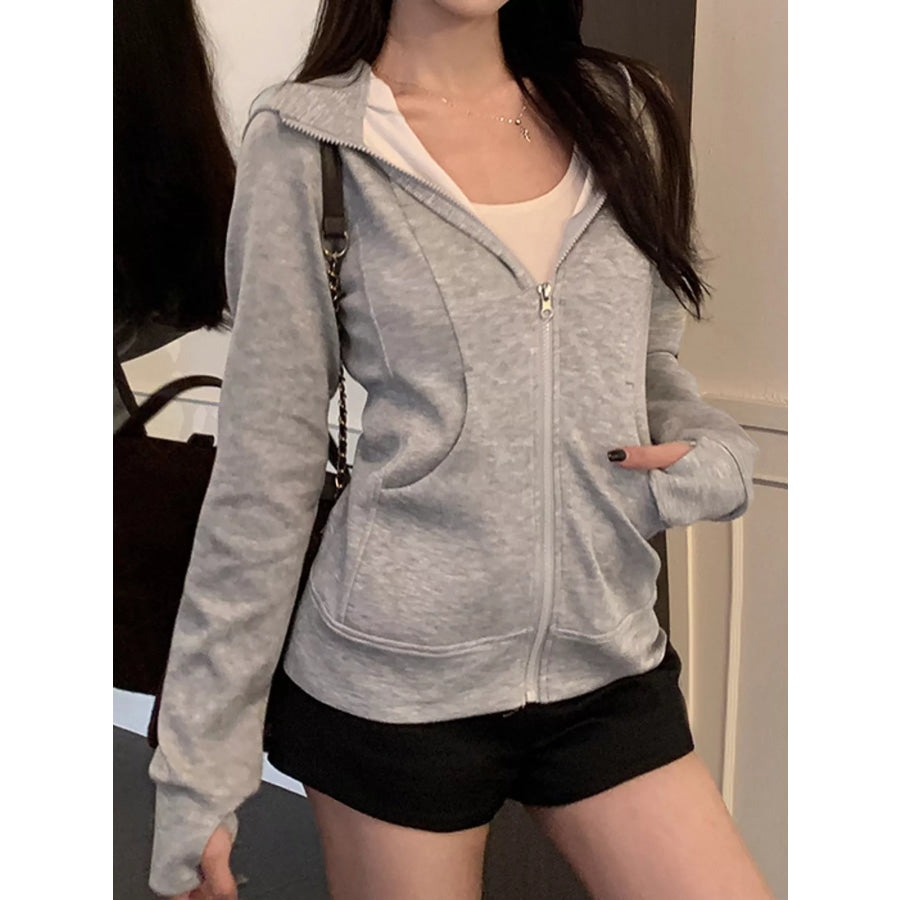 Zip Up Long Sleeve Hoodie Apparel and Accessories