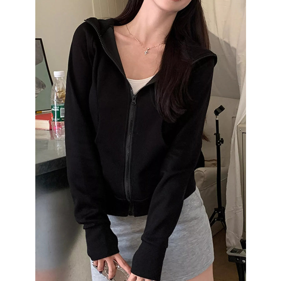 Zip Up Long Sleeve Hoodie Apparel and Accessories