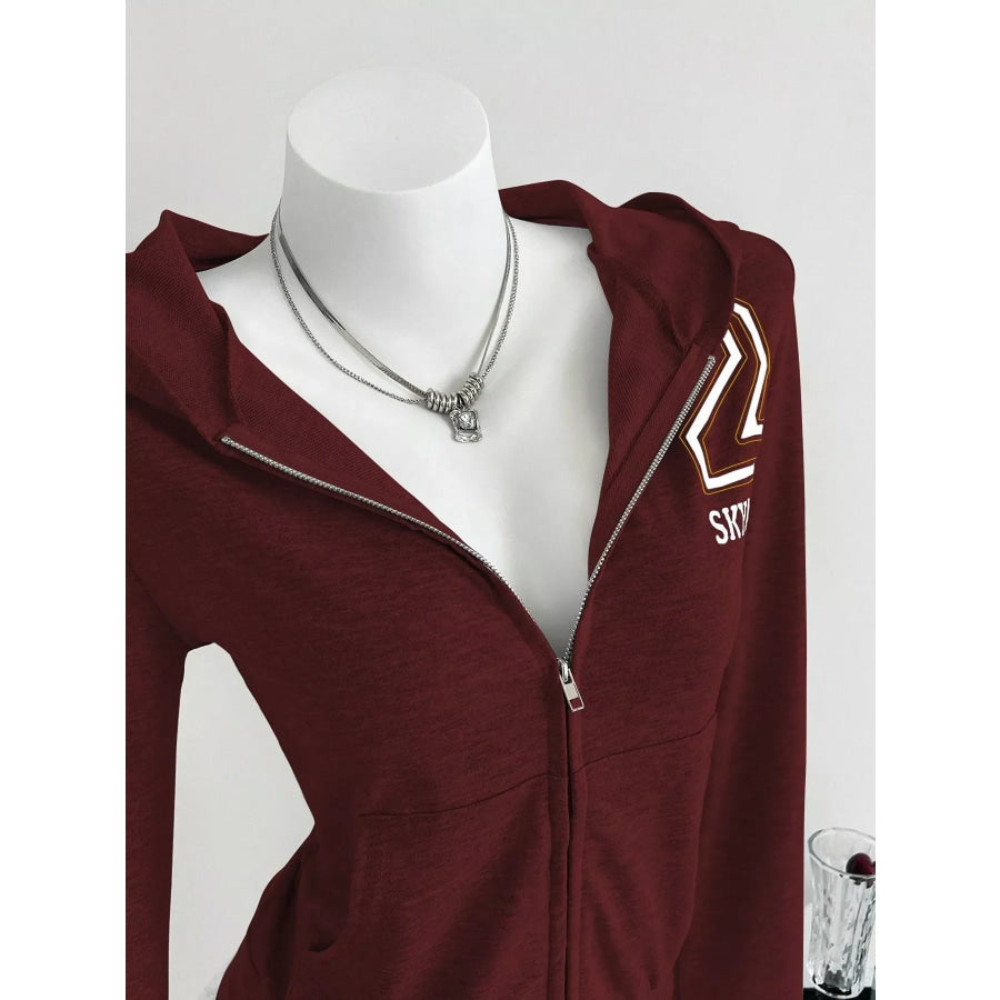 Zip Up Long Sleeve Hoodie Apparel and Accessories