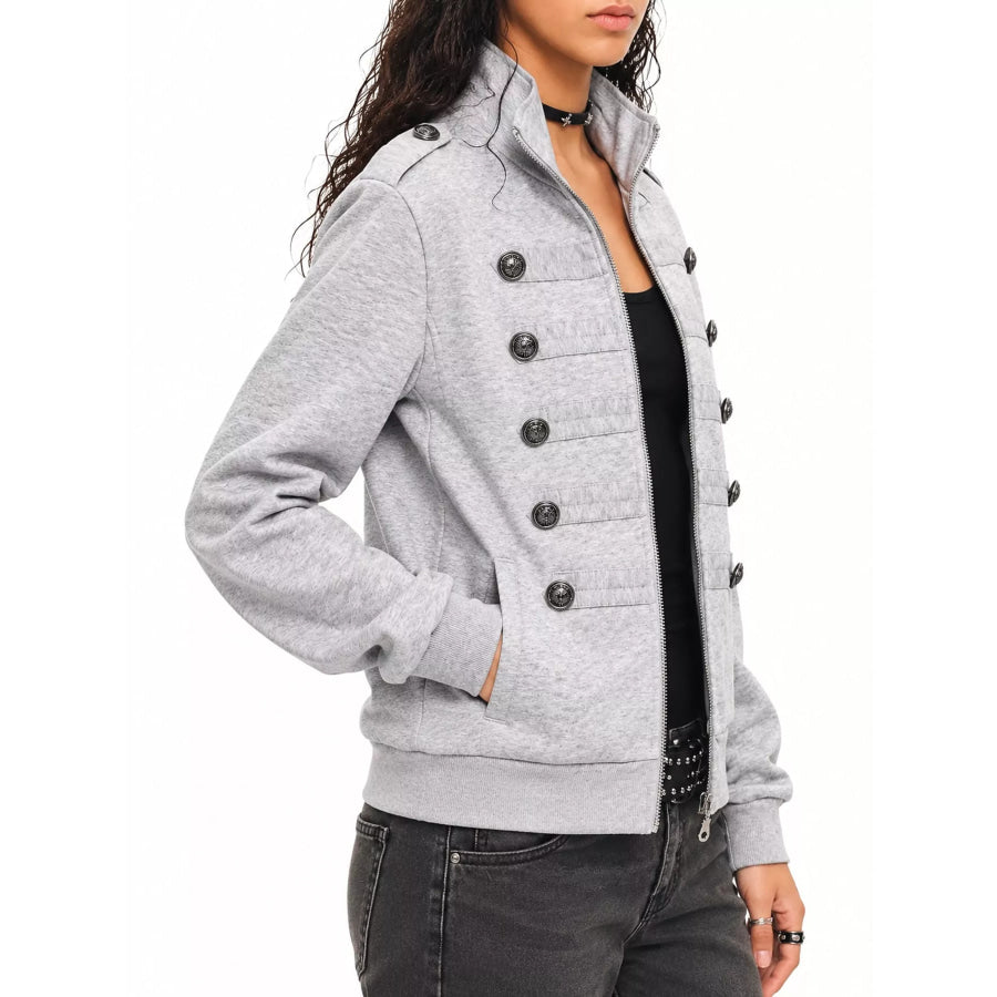 Zip Up Long Sleeve Jacket Apparel and Accessories