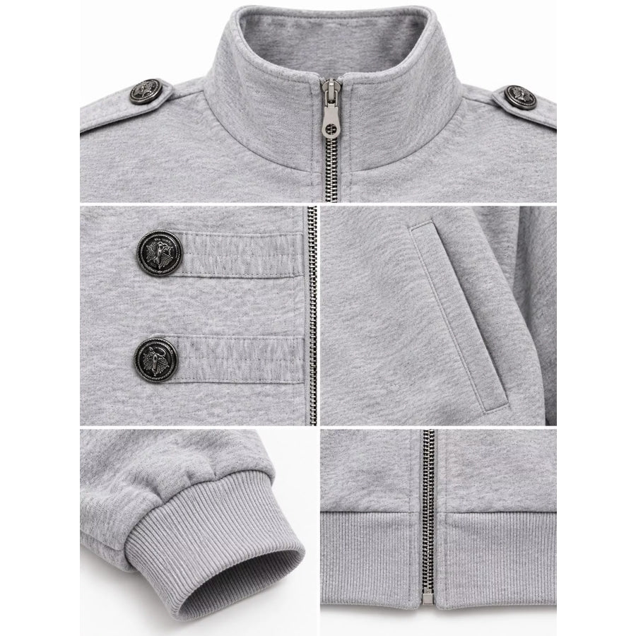 Zip Up Long Sleeve Jacket Apparel and Accessories