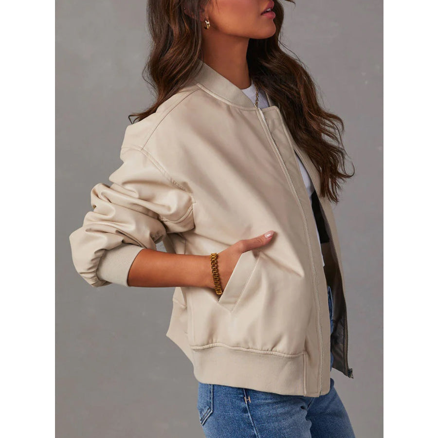 Zip Up Long Sleeve Jacket Apparel and Accessories