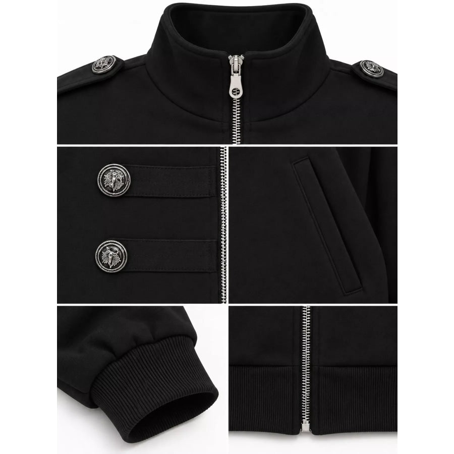 Zip Up Long Sleeve Jacket Apparel and Accessories