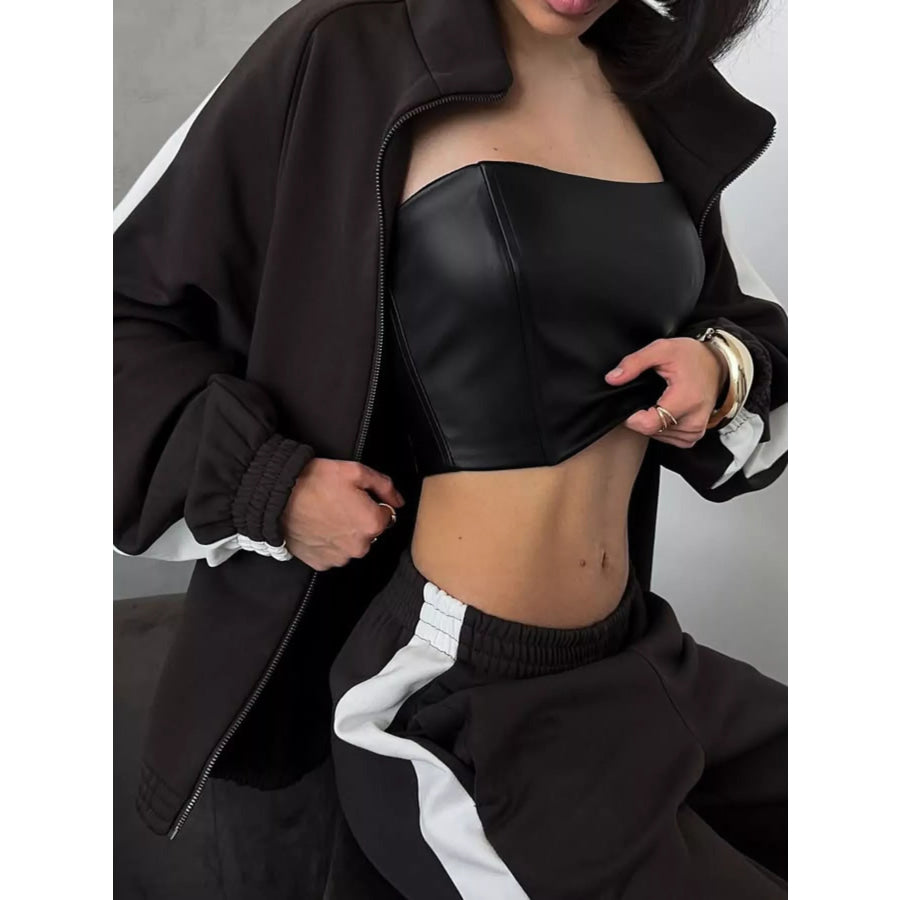 Zip Up Long Sleeve Outerwear and Pants Set Apparel and Accessories