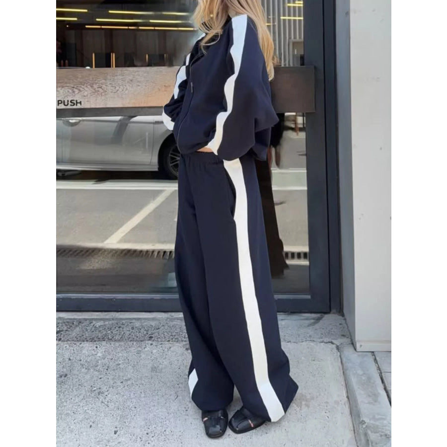 Zip Up Long Sleeve Outerwear and Pants Set Apparel and Accessories