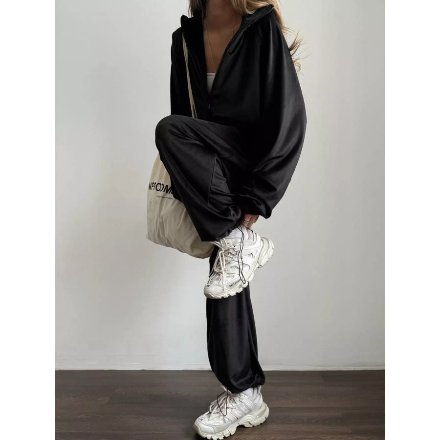 Zip Up Long Sleeve Outerwear and Pants Set Apparel and Accessories