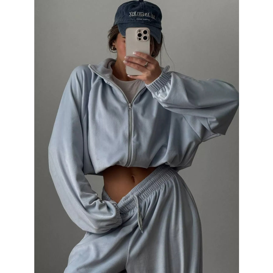 Zip Up Long Sleeve Outerwear and Pants Set Apparel and Accessories