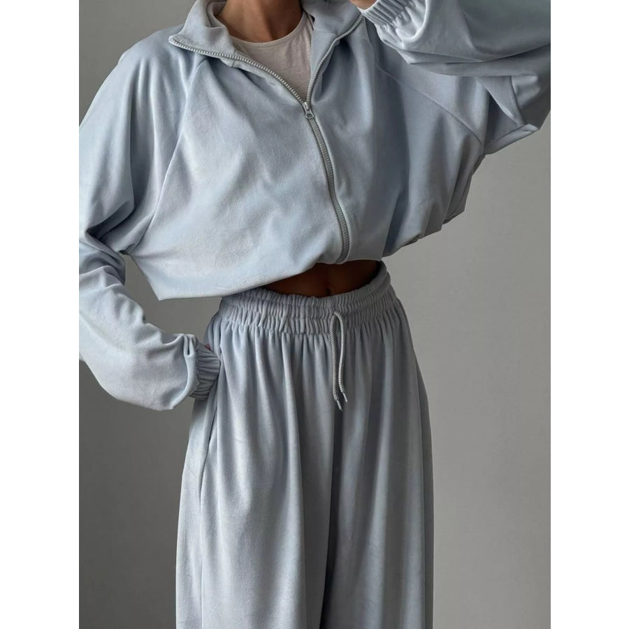 Zip Up Long Sleeve Outerwear and Pants Set Apparel and Accessories