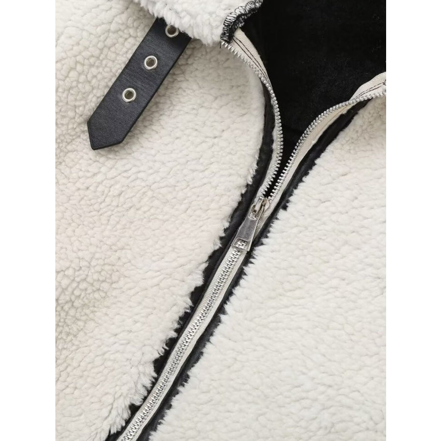 Zip Up Long Sleeve Sherpa Jacket Apparel and Accessories