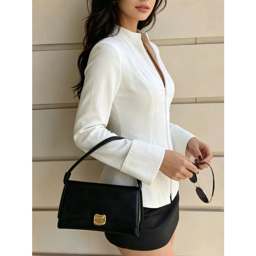Zip Up Long Sleeve Top Apparel and Accessories