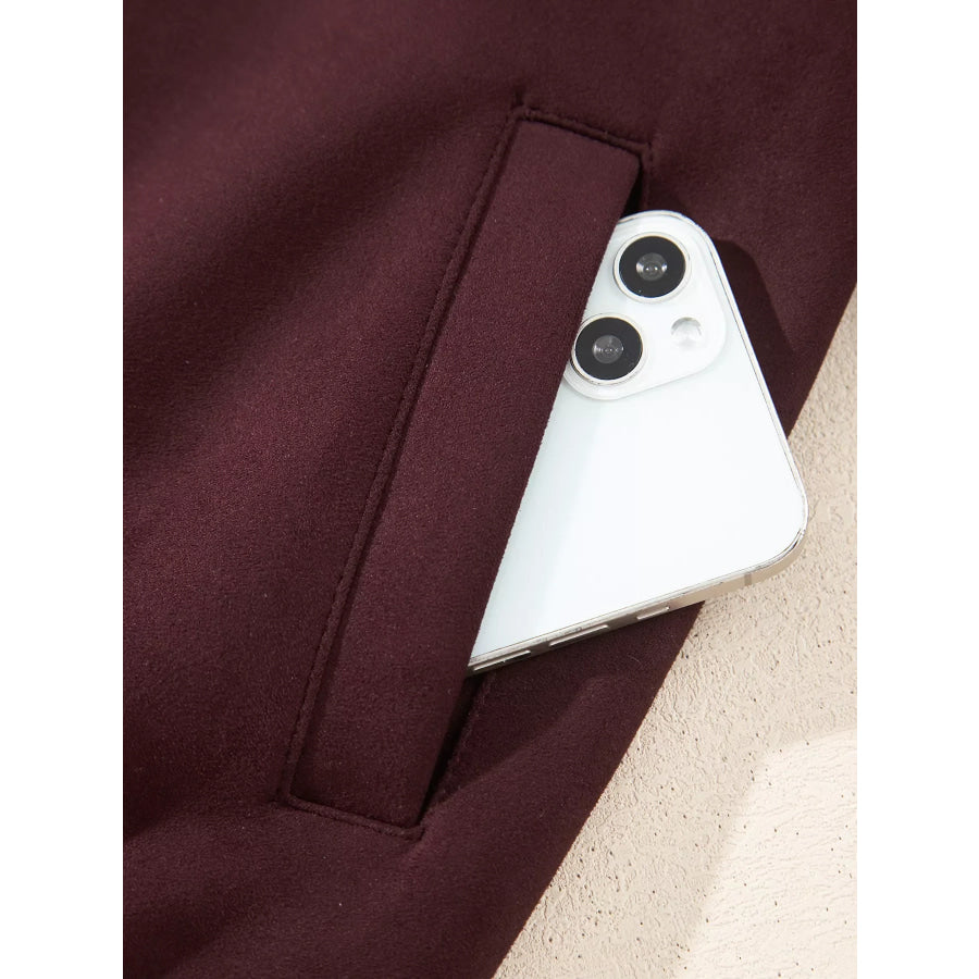 Zip-up Metal Placket Collar Long Sleeve Jacket Apparel and Accessories