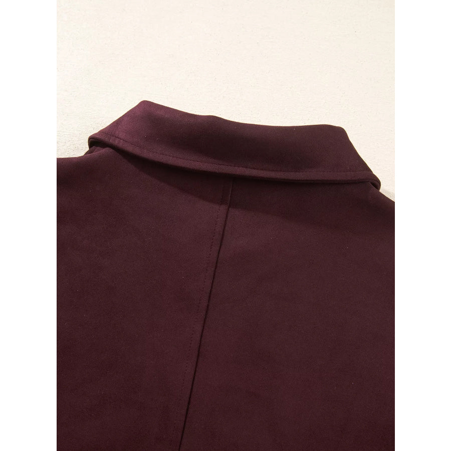 Zip-up Metal Placket Collar Long Sleeve Jacket Apparel and Accessories