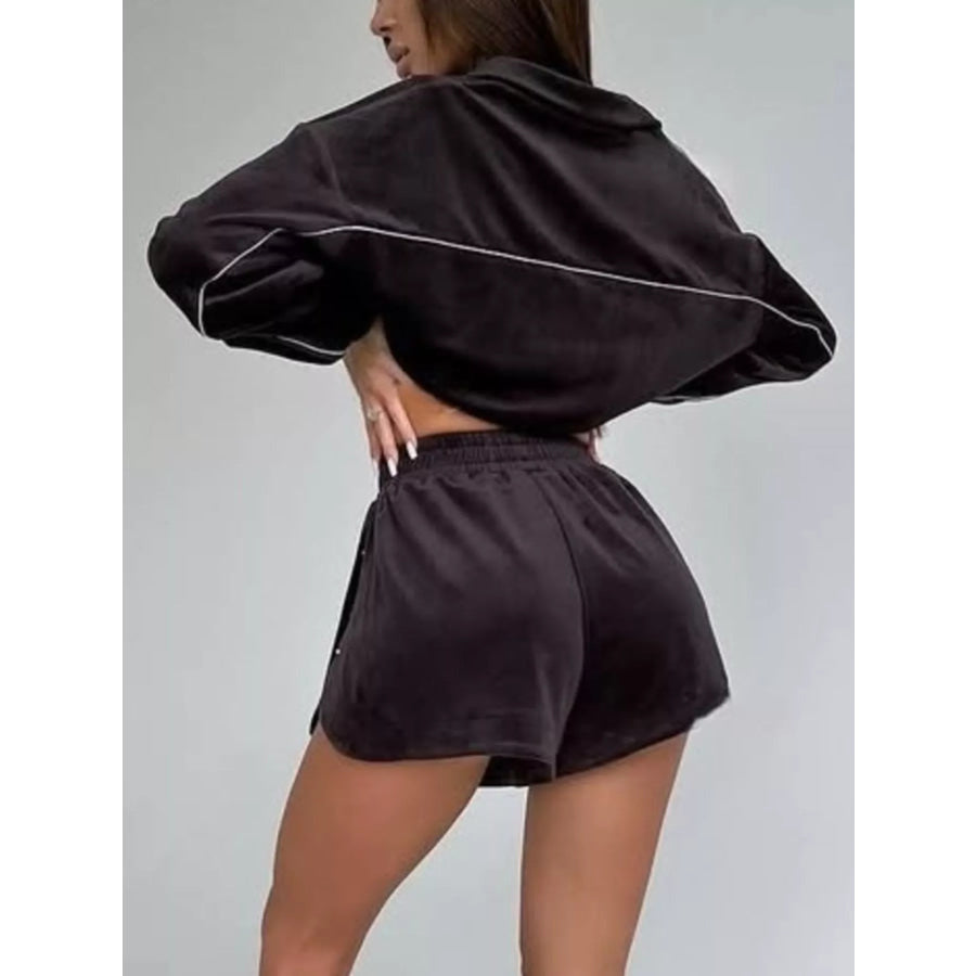 Zip-Up Outerwear and Shorts Set Apparel and Accessories