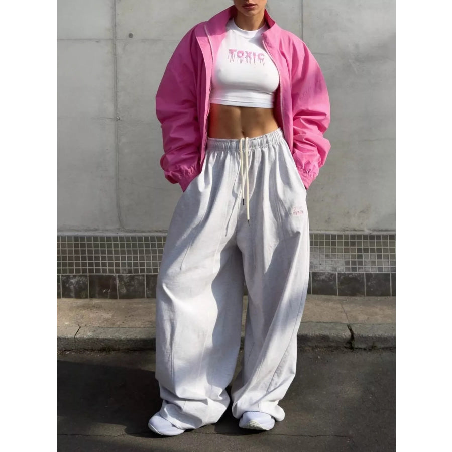 Zip Up Oversized Bomber Jacket Apparel and Accessories
