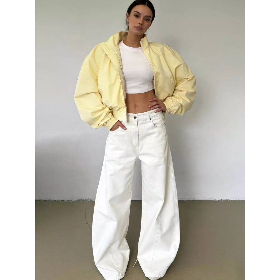 Zip Up Oversized Bomber Jacket Apparel and Accessories