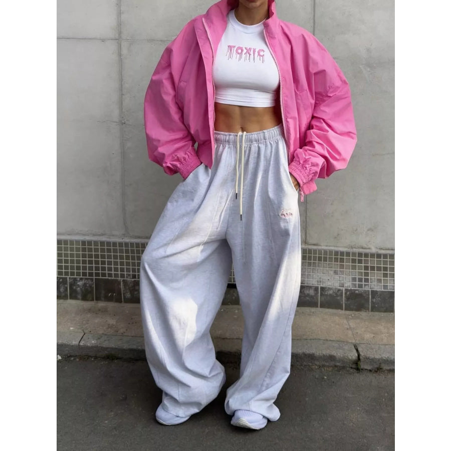 Zip Up Oversized Bomber Jacket Apparel and Accessories