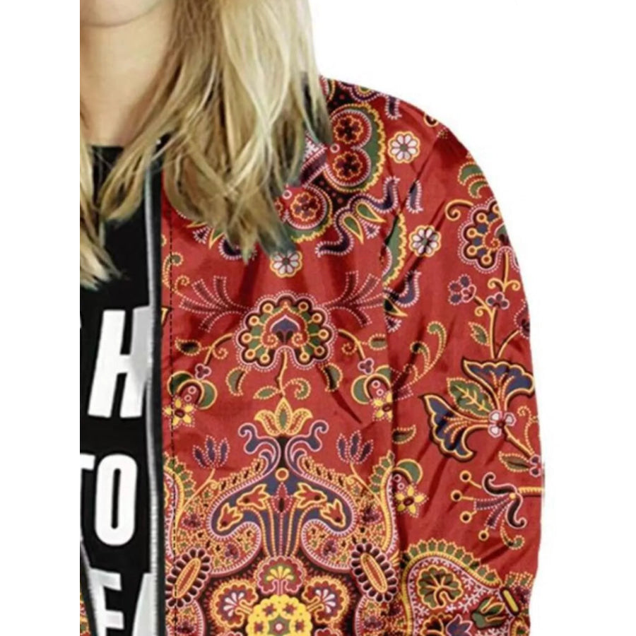 Zip Up Printed Jacket Apparel and Accessories