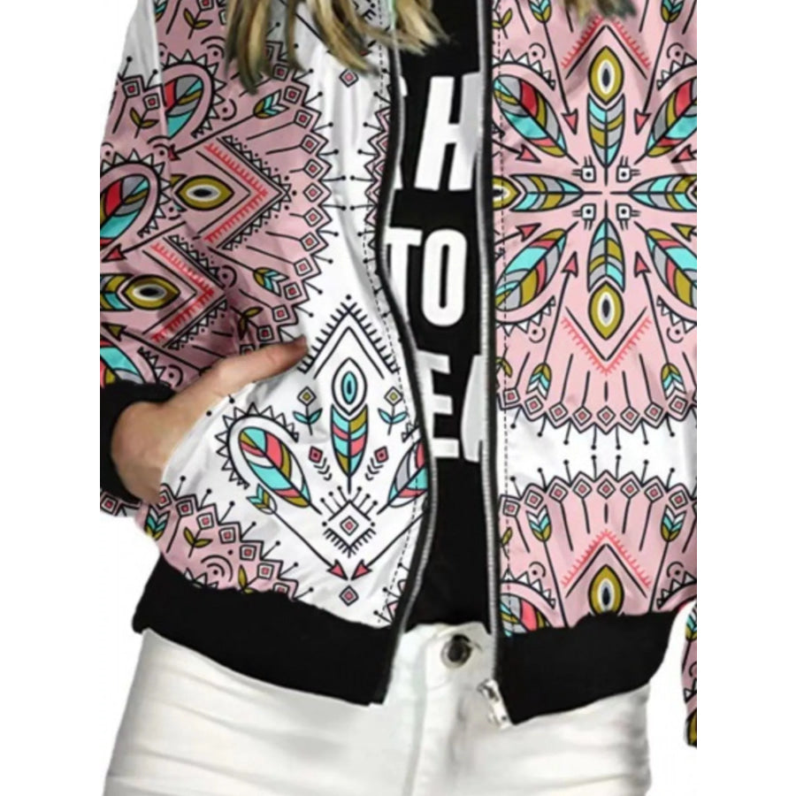 Zip Up Printed Jacket Apparel and Accessories