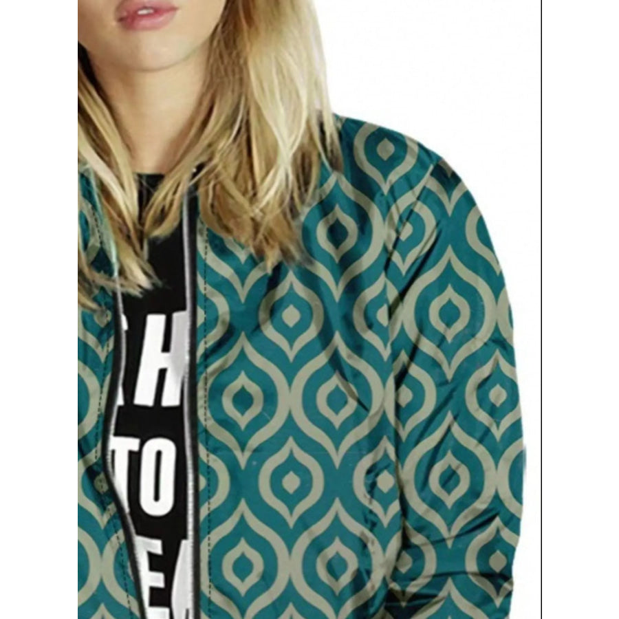 Zip Up Printed Jacket Apparel and Accessories