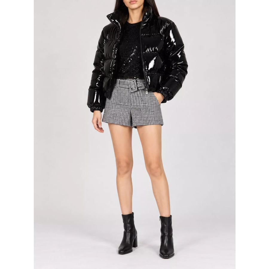Zip Up Puffer Jacket Black / S Apparel and Accessories