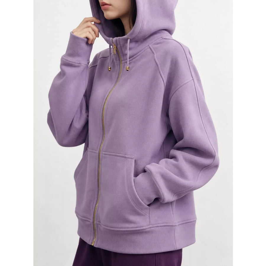 Zip Up Raglan Sleeve Hoodie Apparel and Accessories
