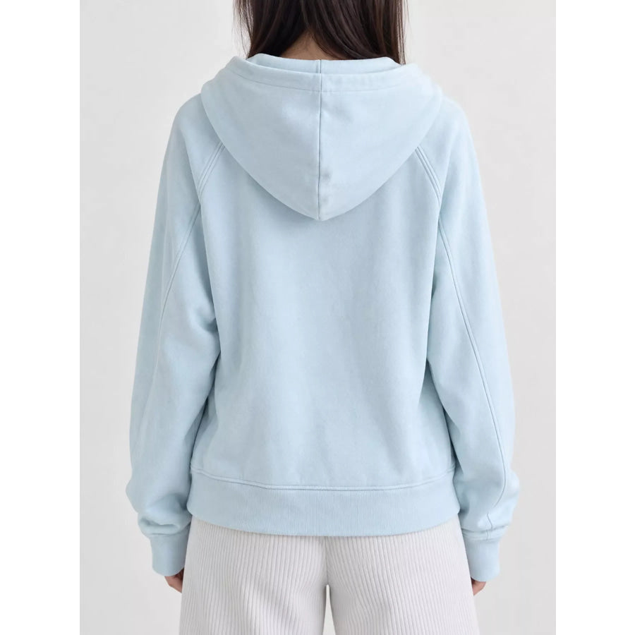 Zip Up Raglan Sleeve Hoodie Apparel and Accessories