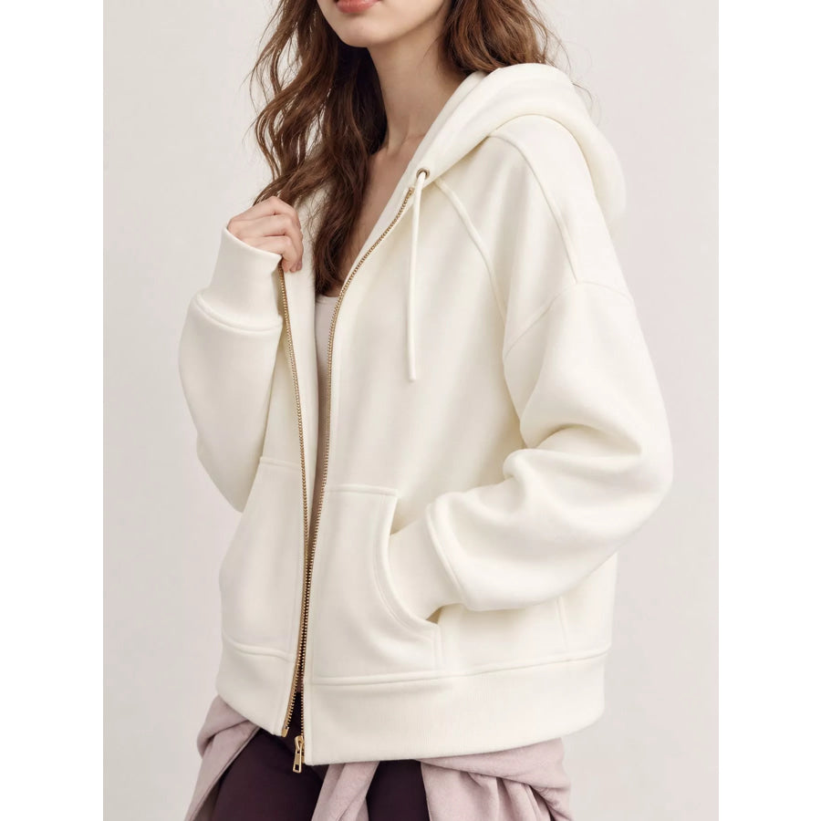 Zip Up Raglan Sleeve Hoodie Apparel and Accessories