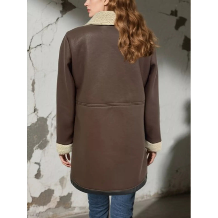 Zip Up Sherpa Leather Outerwear Apparel and Accessories