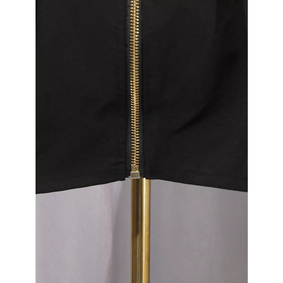 Zip Up Sleeveless Mini Dress Apparel and Accessories