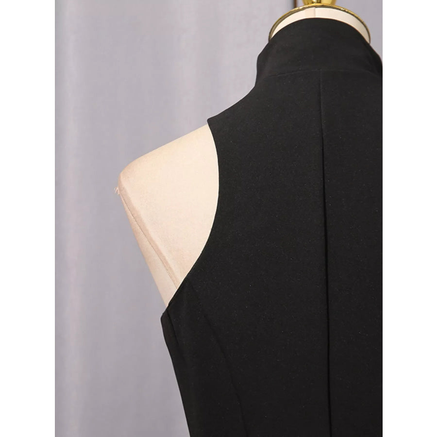 Zip Up Sleeveless Mini Dress Apparel and Accessories