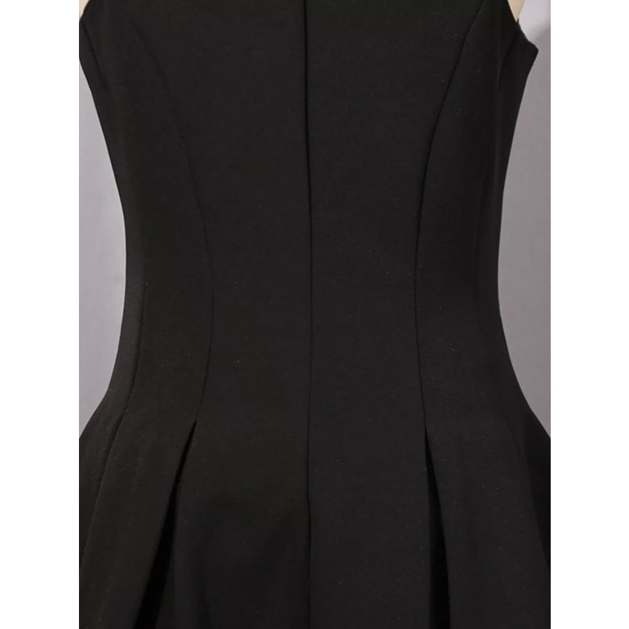Zip Up Sleeveless Mini Dress Apparel and Accessories