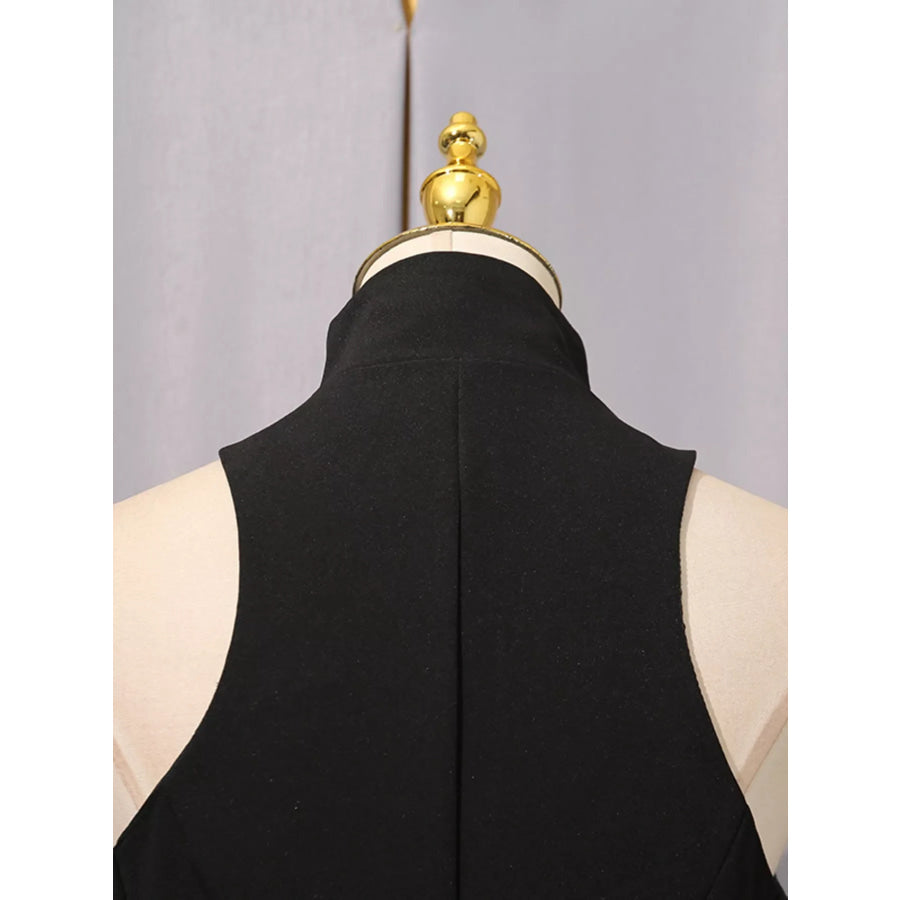 Zip Up Sleeveless Mini Dress Apparel and Accessories