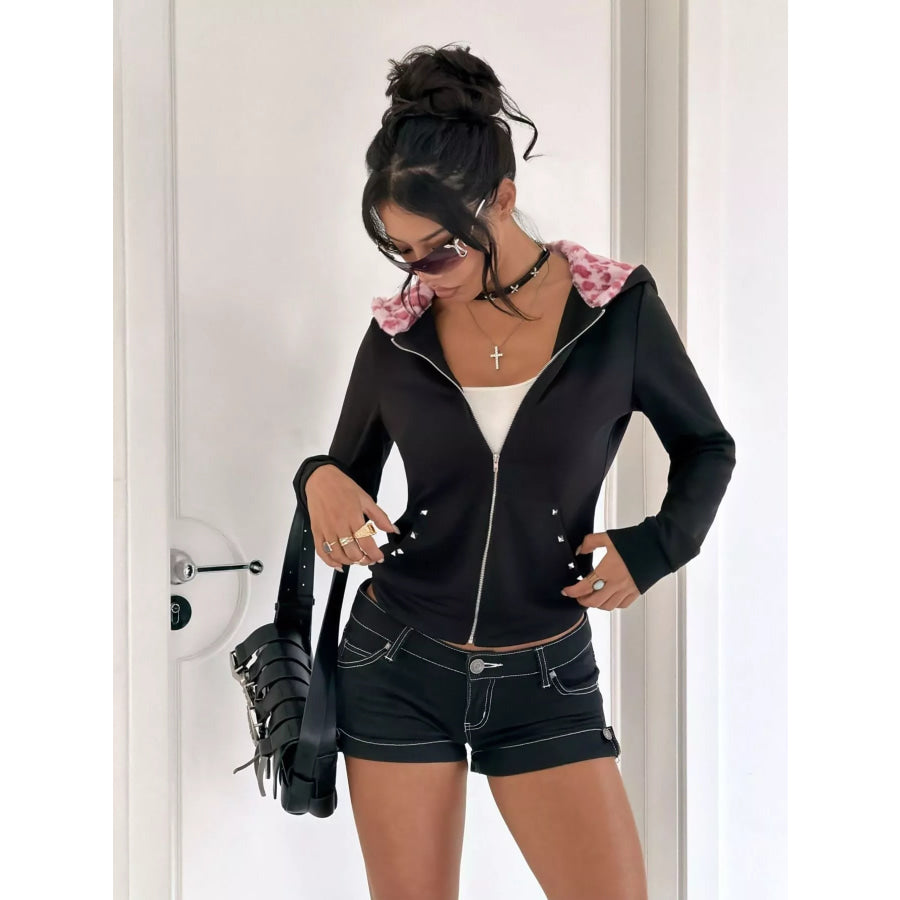 Zip-Up Slim Fit Hoodie Apparel and Accessories