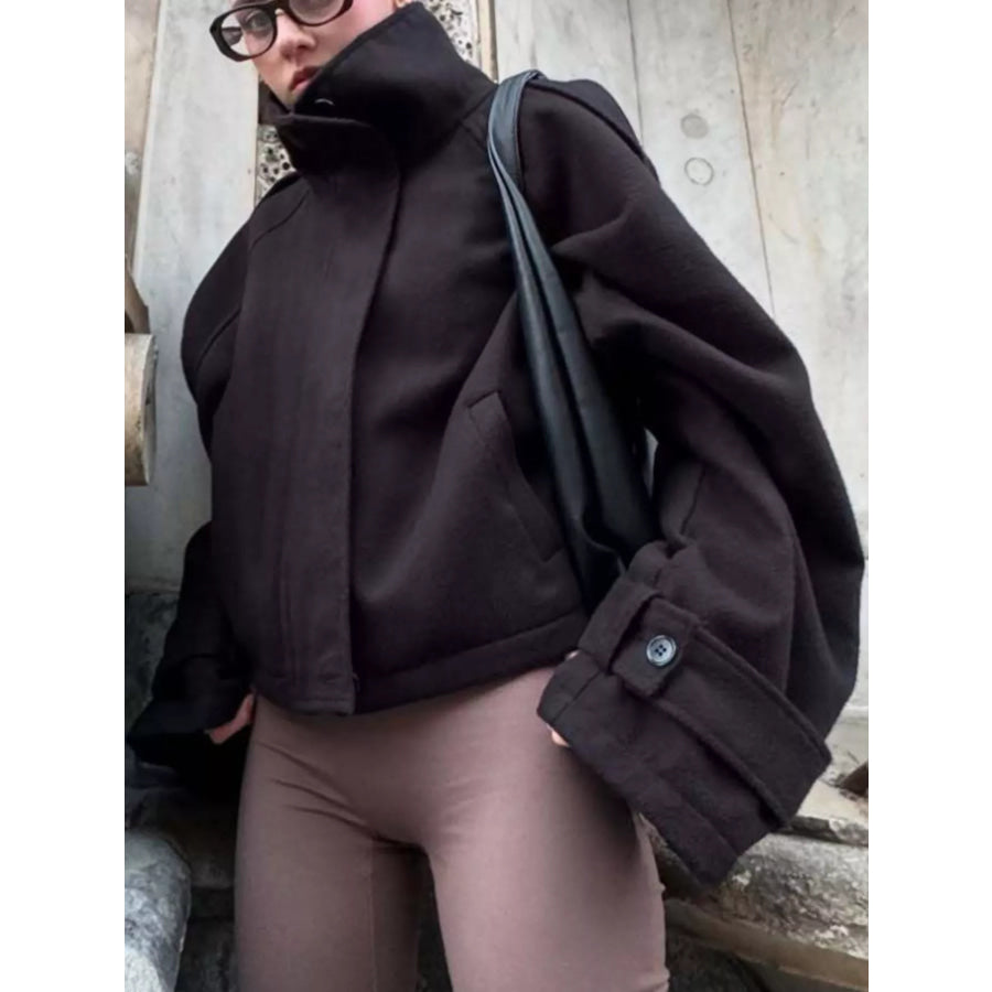 Zip Up Stand-Collar Jacket Apparel and Accessories