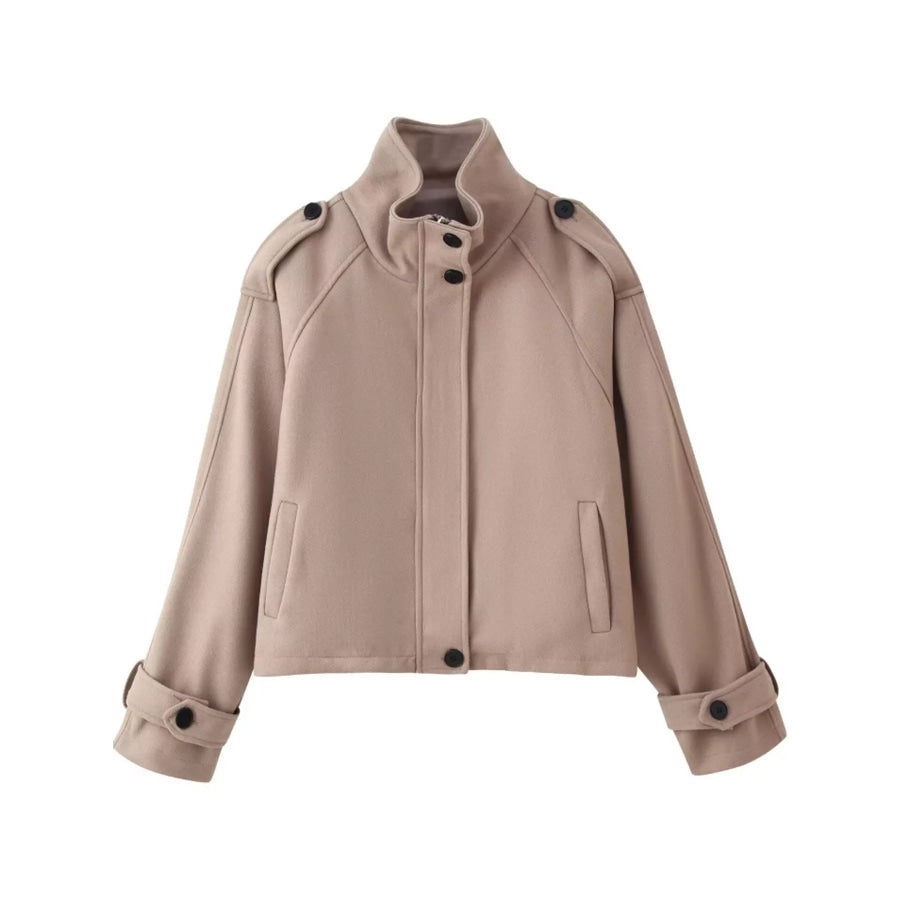 Zip Up Stand-Collar Jacket Apparel and Accessories