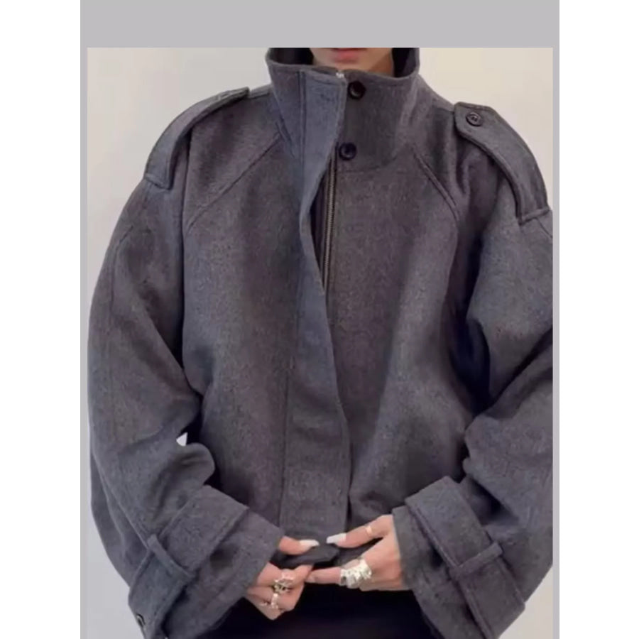 Zip Up Stand-Collar Jacket Apparel and Accessories