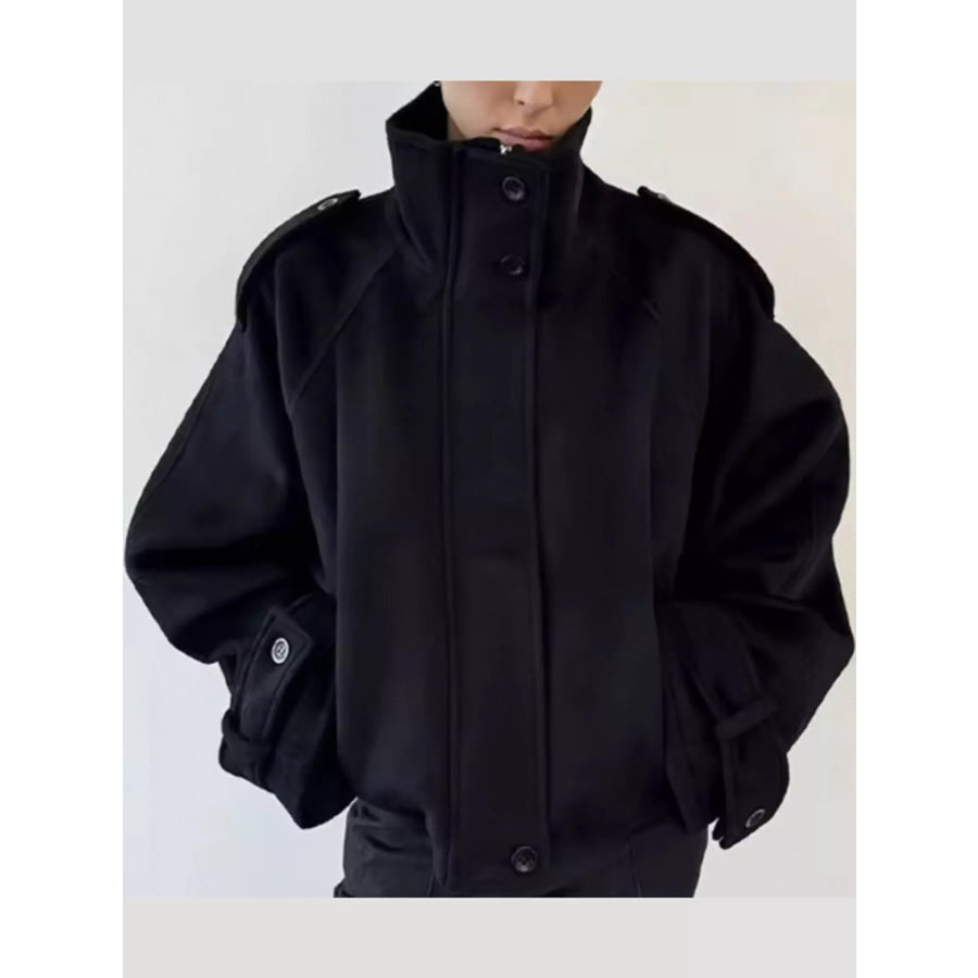 Zip Up Stand-Collar Jacket Apparel and Accessories