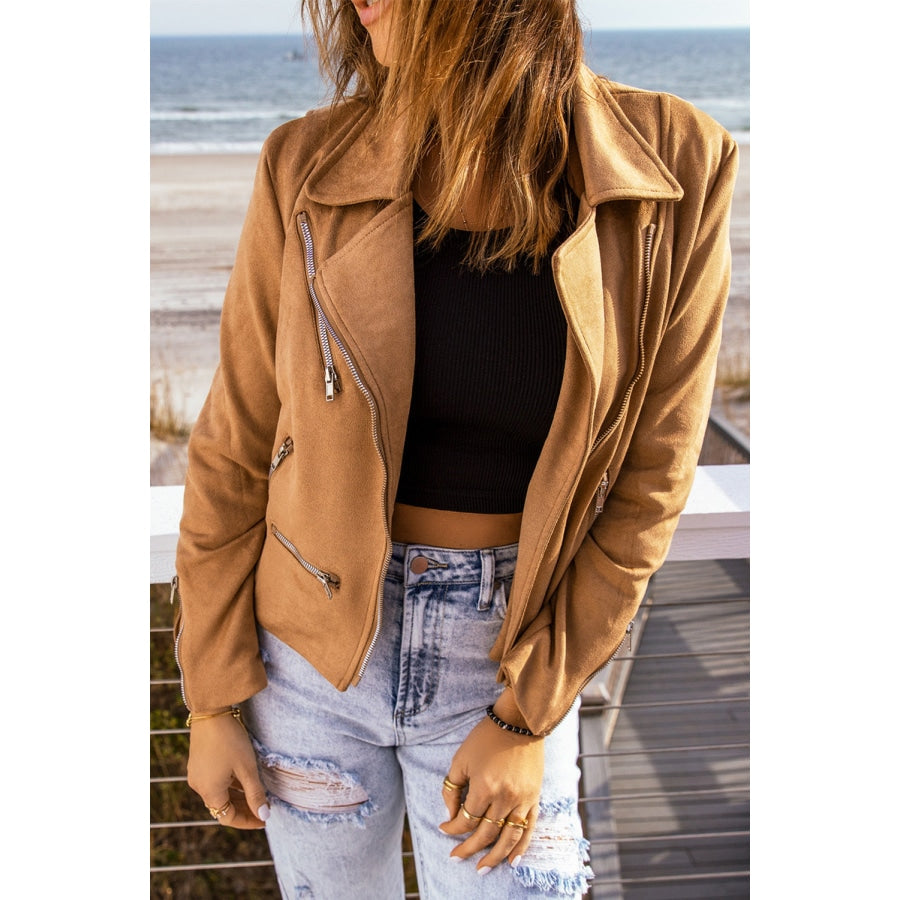 Zip-Up Suede Jacket