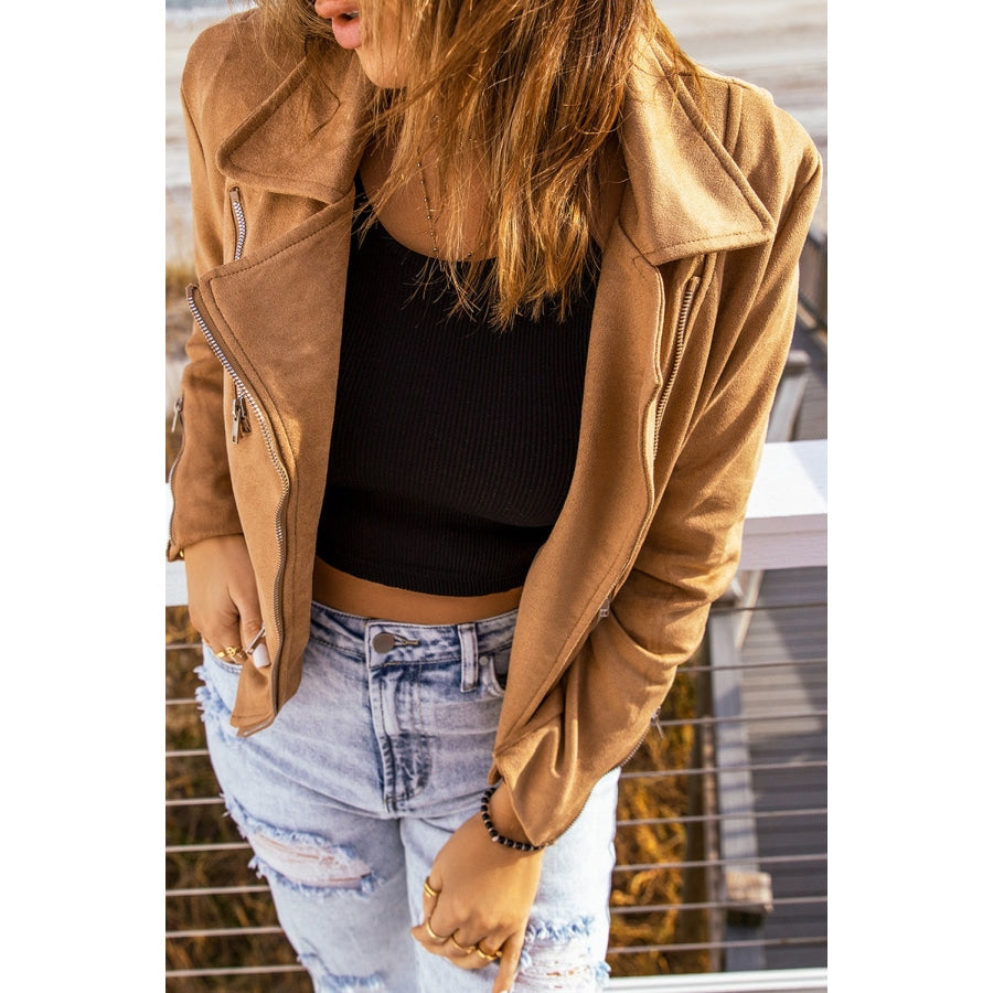 Zip-Up Suede Jacket