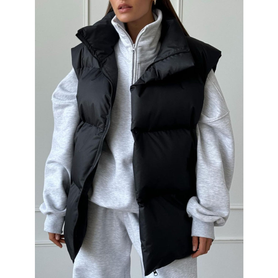 Zip Up Turtleneck Vest Coat Apparel and Accessories