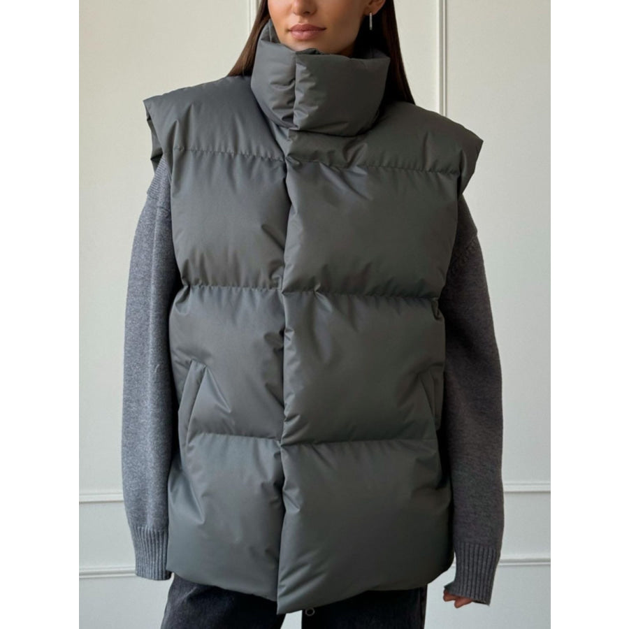 Zip Up Turtleneck Vest Coat Apparel and Accessories