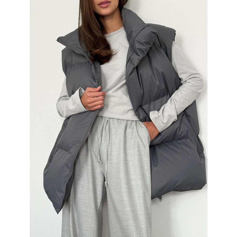 Zip Up Turtleneck Vest Coat Apparel and Accessories