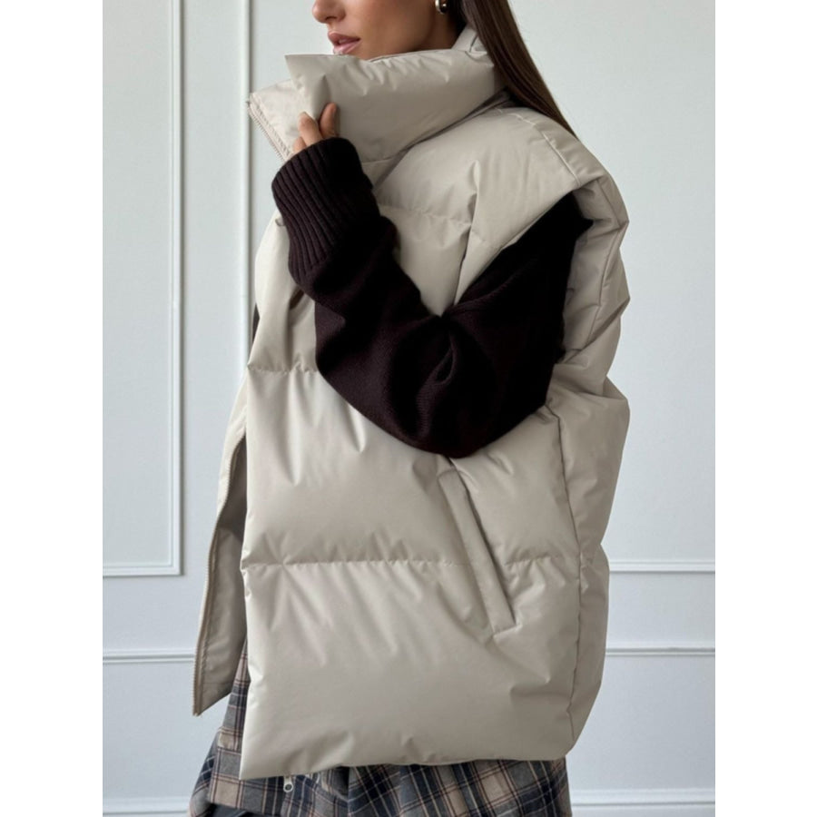 Zip Up Turtleneck Vest Coat Apparel and Accessories